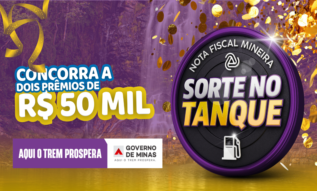 Sorte no Tanque 2026: Nota Fiscal Mineira vai sortear dois prêmios R$ 50 mil